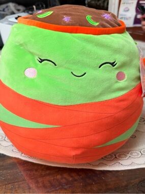 Squishmallows Medea the mummy hot chocolate,Green & Orange Medea Plush